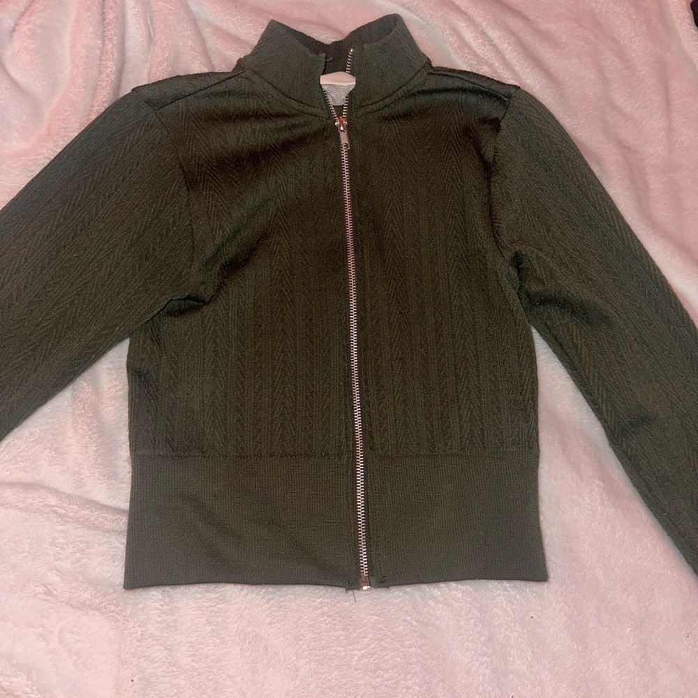 Olive Green Women's Zip-Up Jacket